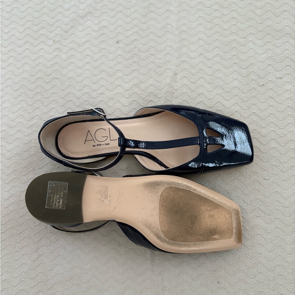 AGL Women's Black Patent Leather Heels